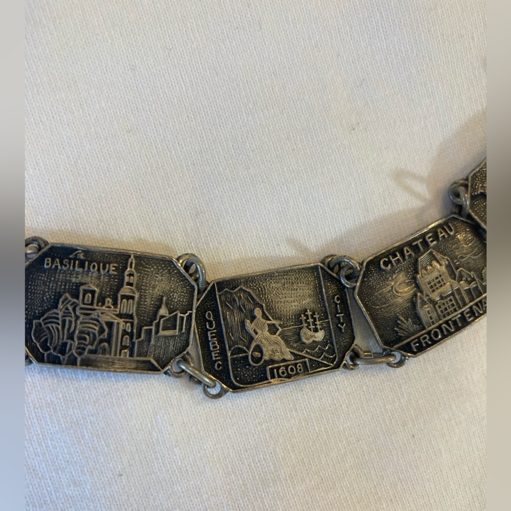 Quebec City Canada Vintage Souvenir Metal Panel Bracelet - Picture 4 of 11